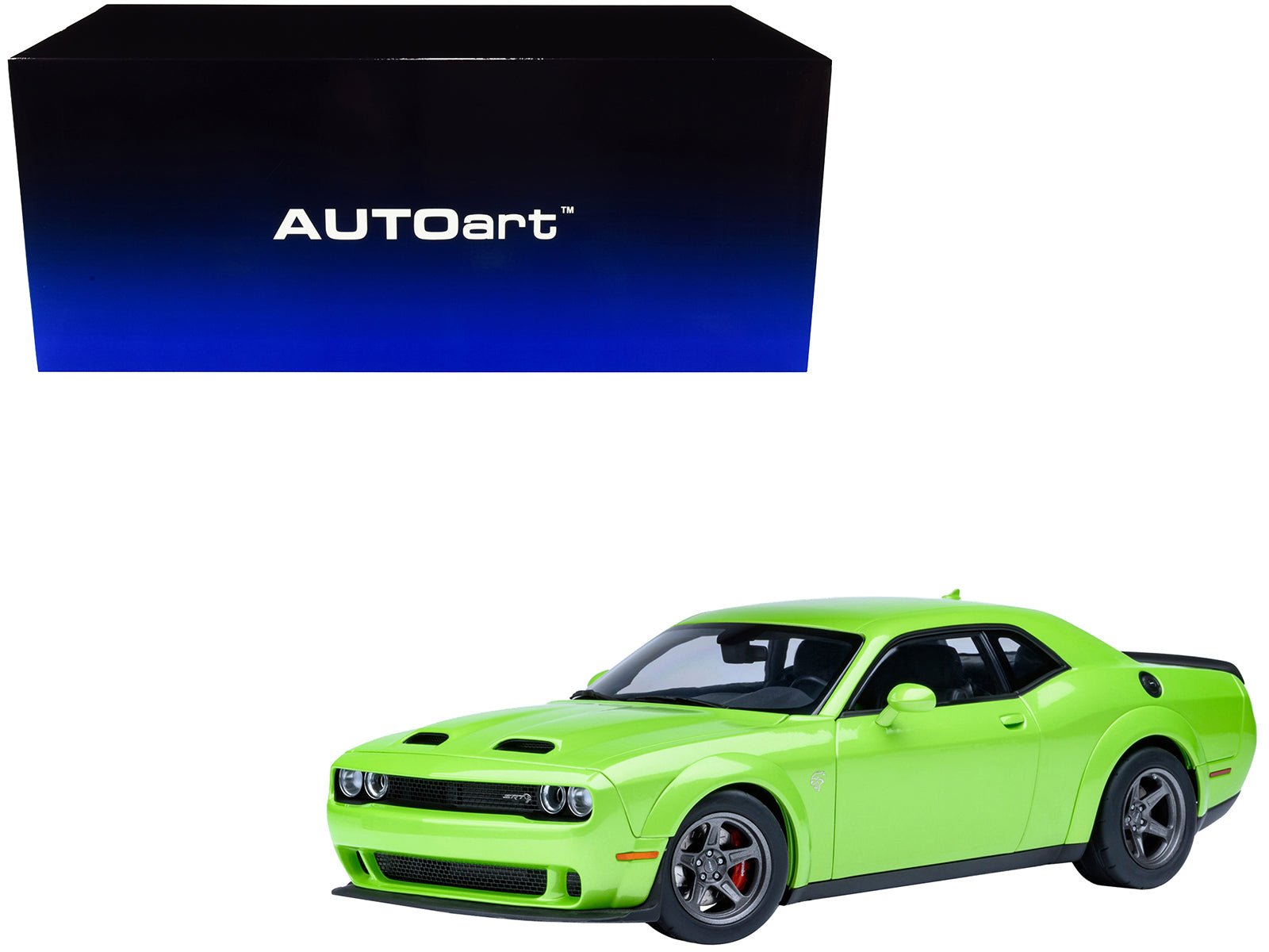 2023 Dodge Challenger SRT Super Stock Sublime Green 1/18 Model Car by Autoart free shipping USA - Rapid Vehicles