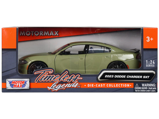 2023 Dodge Charger SXT Green Metallic "Timeless Legends" Series 1/24 Diecast Model Car by Motormax free shipping USA - Rapid Vehicles