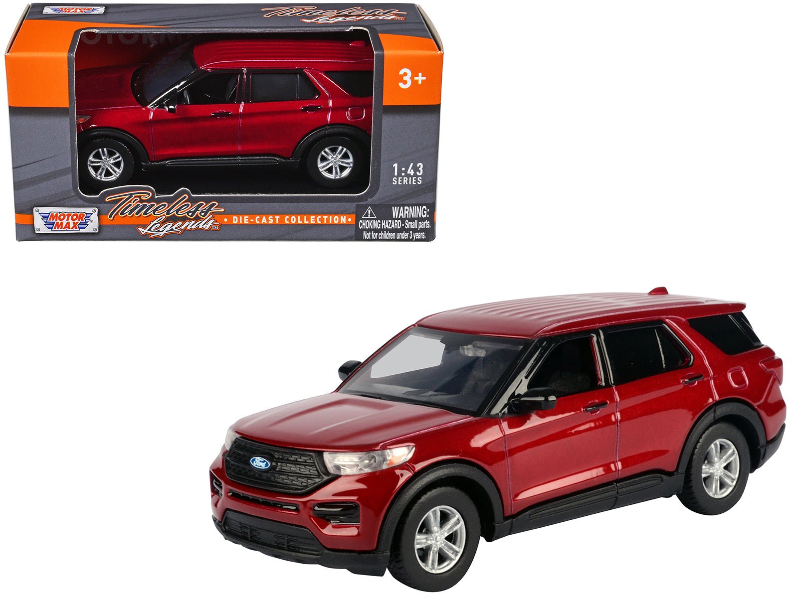 2023 Ford Explorer Red Metallic "Timeless Legends" Series 1/43 Diecast Model Car by Motormax free shipping USA - Rapid Vehicles