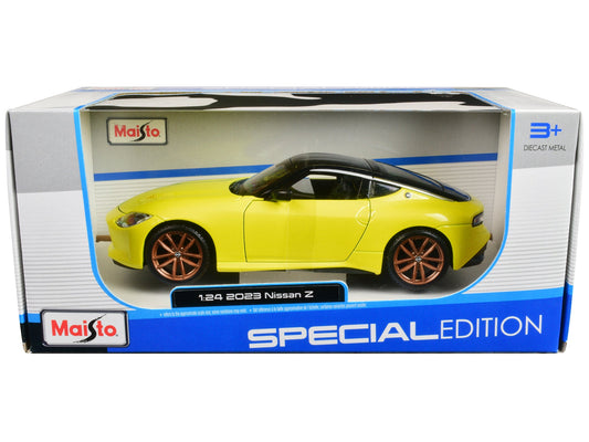 2023 Nissan Z Yellow Metallic with Black Top "Special Edition" Series 1/24 Diecast Model Car by Maisto free shipping USA - Rapid Vehicles