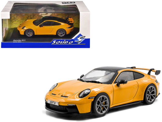 2023 Porsche 911 (992) GT3 Signal Yellow with Black Top 1/43 Diecast Model Car by Solido free shipping USA - Rapid Vehicles