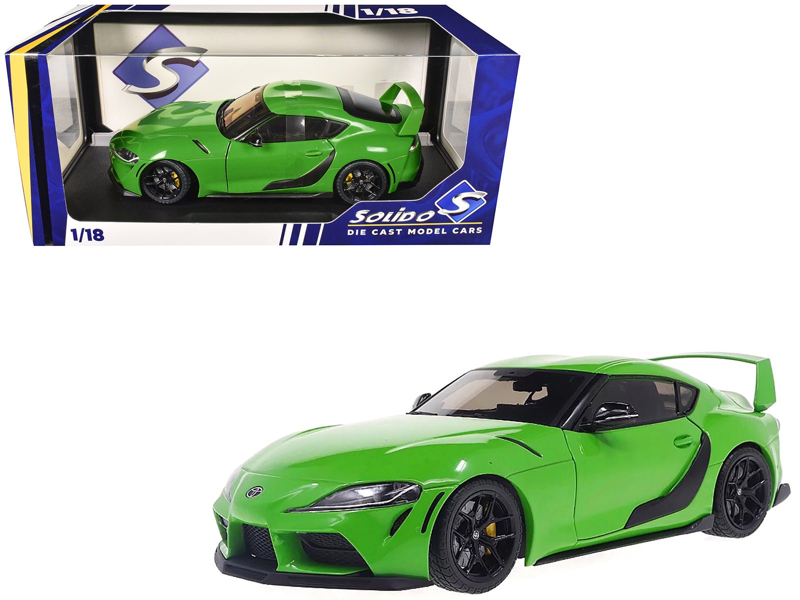 2023 Toyota GR Supra "StreetFighter" Green 1/18 Diecast Model Car by Solido free shipping USA - Rapid Vehicles