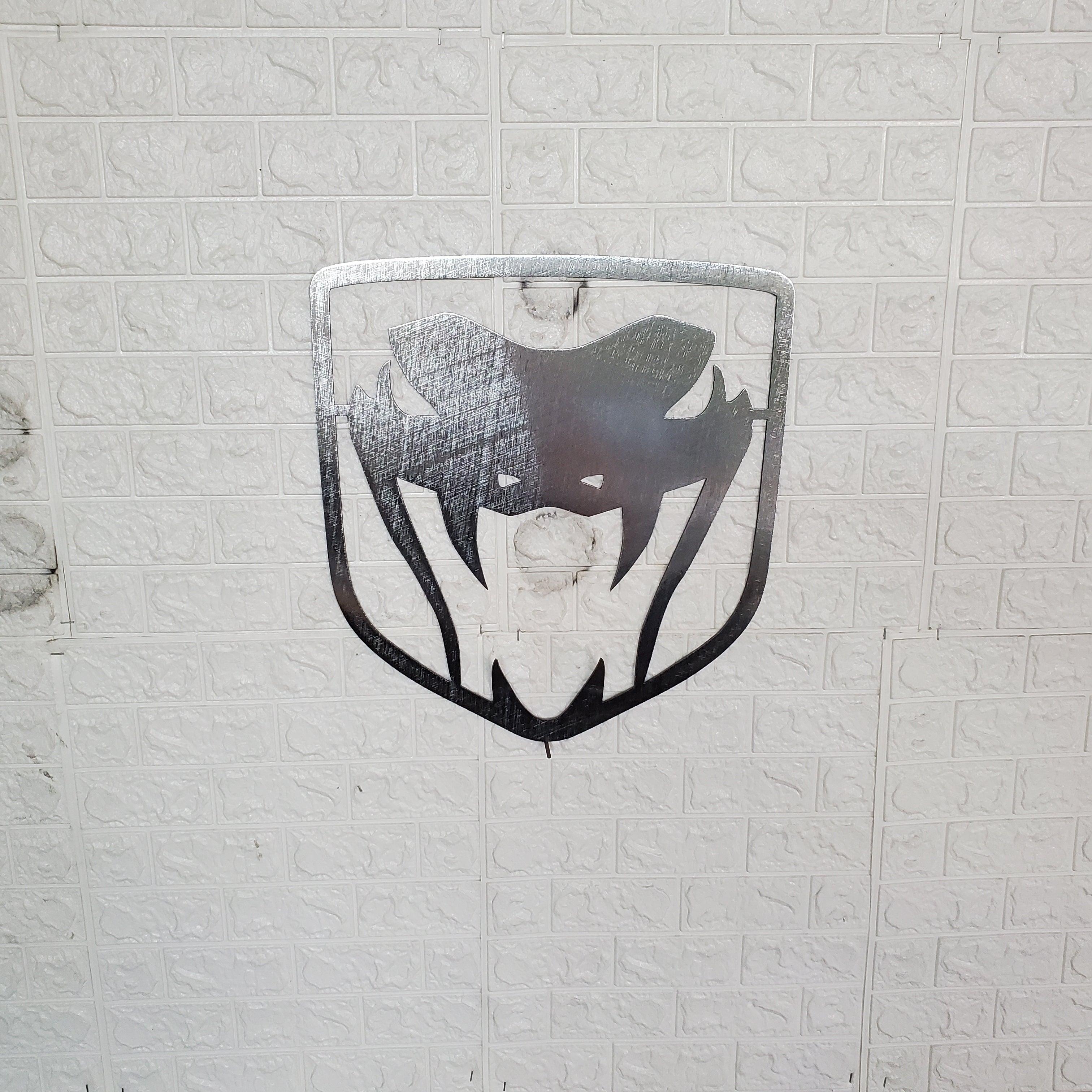 Dodge Viper Logo Steel Wall Art – 14"x14" Modern Mopar Garage Decor