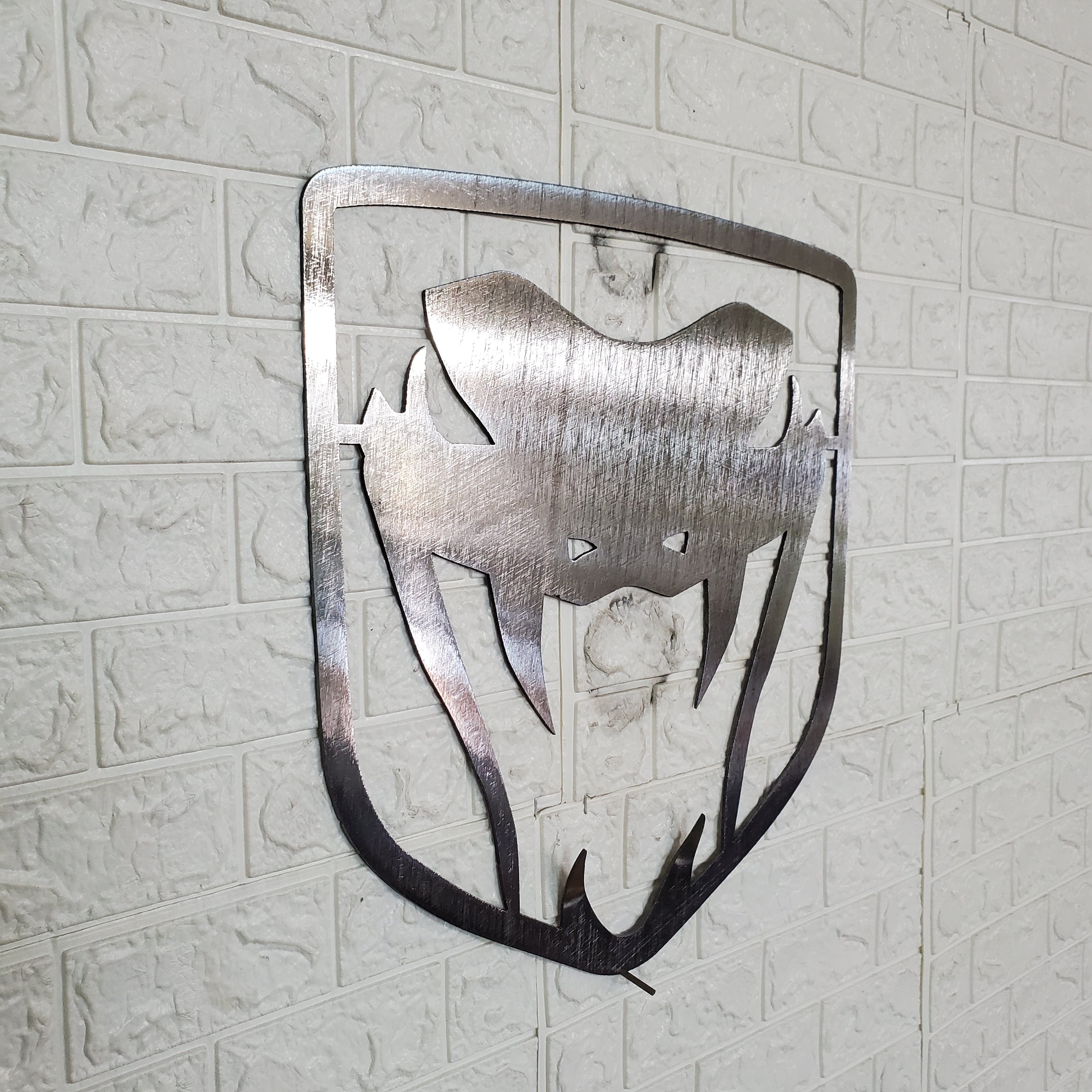 Dodge Viper Logo Steel Wall Art – 14"x14" Modern Mopar Garage Decor