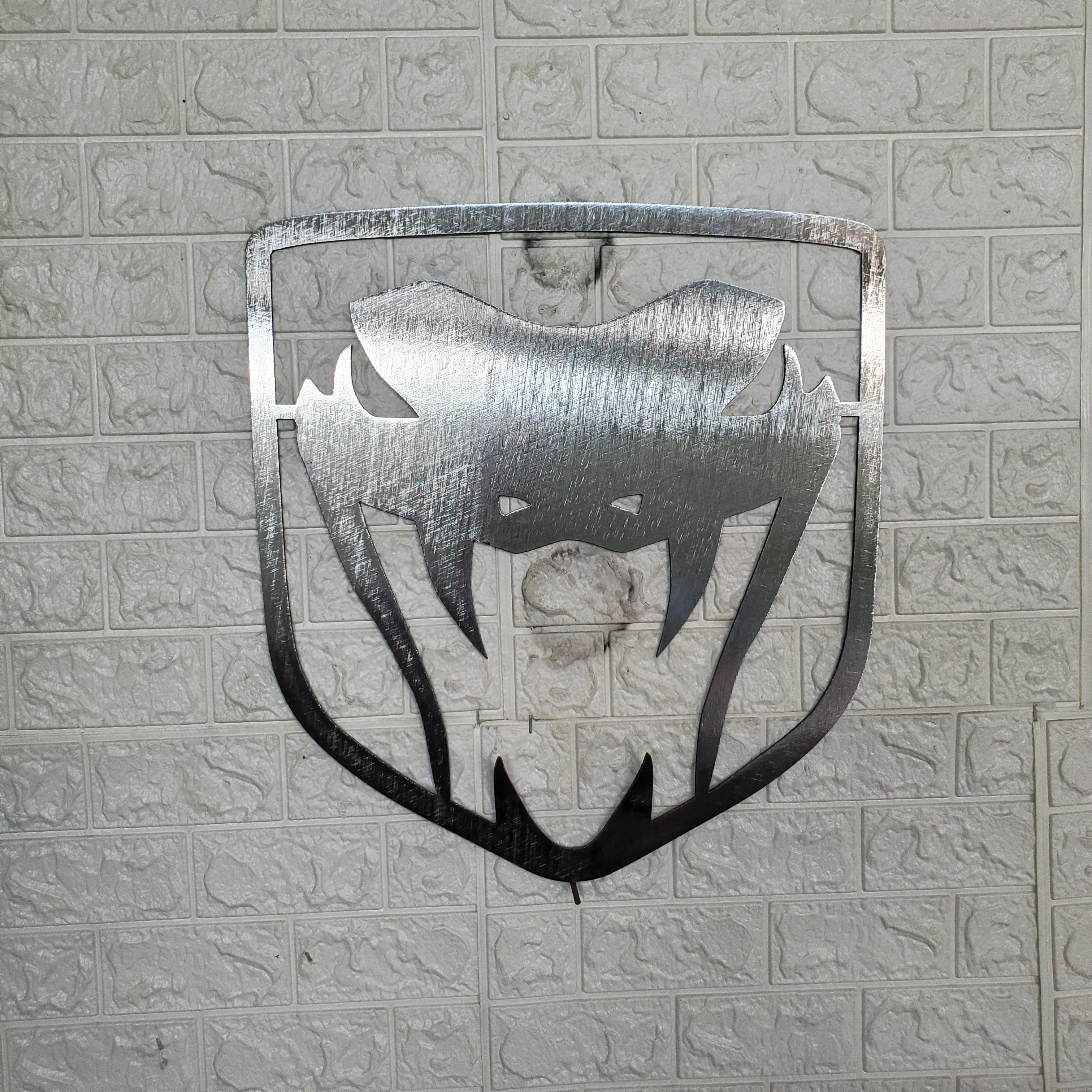 Dodge Viper Logo Steel Wall Art – 14"x14" Modern Mopar Garage Decor
