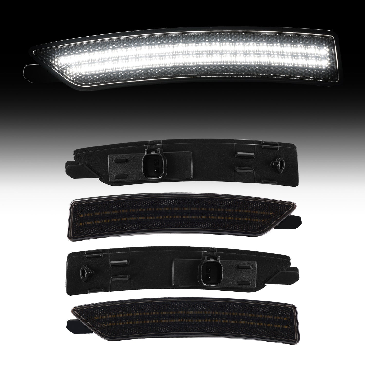 2024-2026 Ford Mustang S650 Smoke White LED Side Markers - Rapid Vehicles