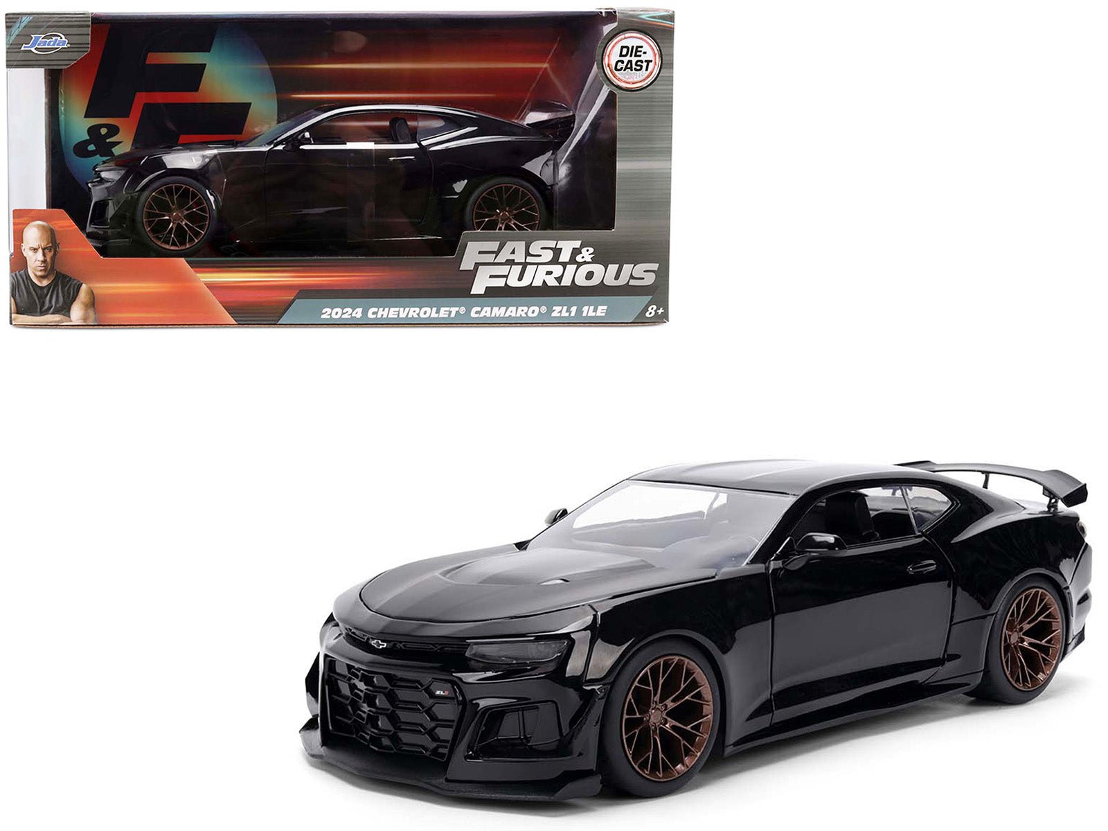 2024 Chevrolet Camaro ZL1 1LE Black "Fast X" (2023) Movie "Fast & Furious" Series 1/24 Diecast Model Car by Jada free shipping USA - Rapid Vehicles
