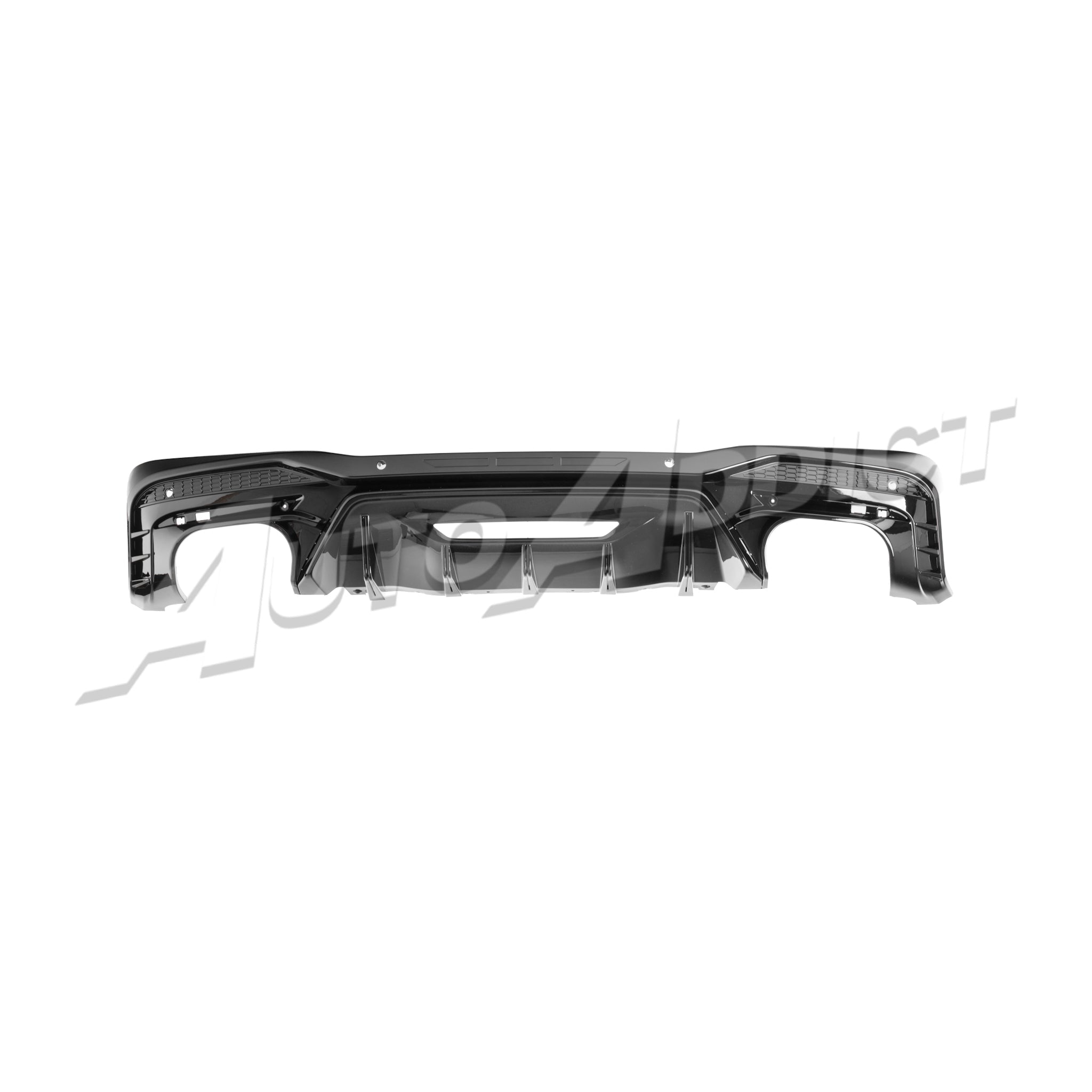 2024+ Ford Mustang Dark Horse Rear Diffuser Gloss Black Quad Tips - Rapid Vehicles