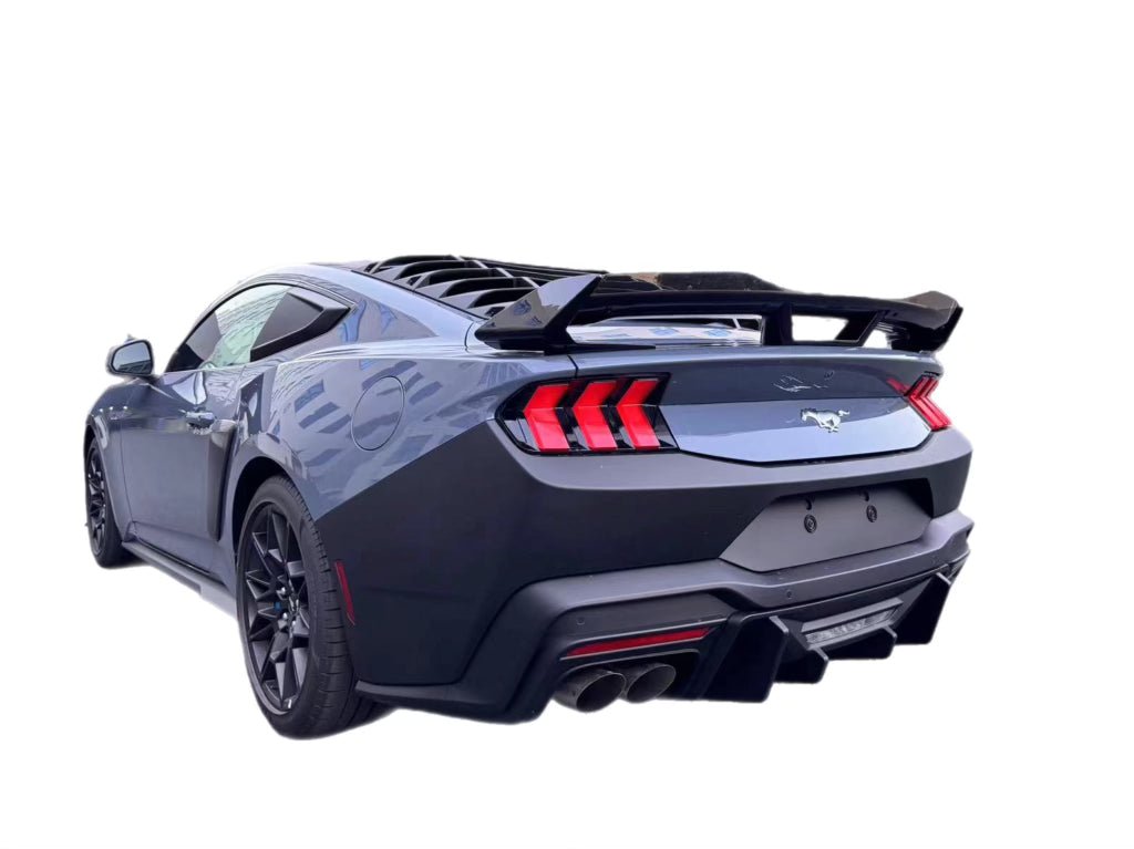 2024+ Ford Mustang Dark Horse Rear Spoiler Gloss Black ABS - Rapid Vehicles