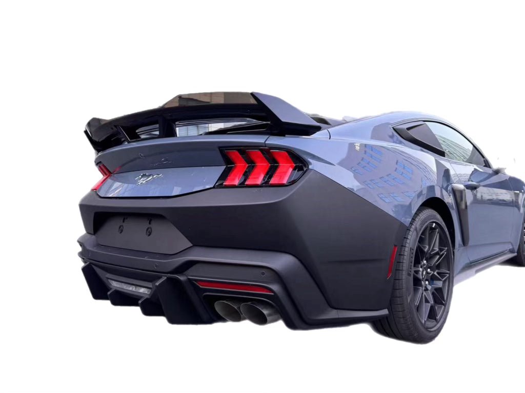 2024+ Ford Mustang Dark Horse Rear Spoiler Gloss Black ABS - Rapid Vehicles
