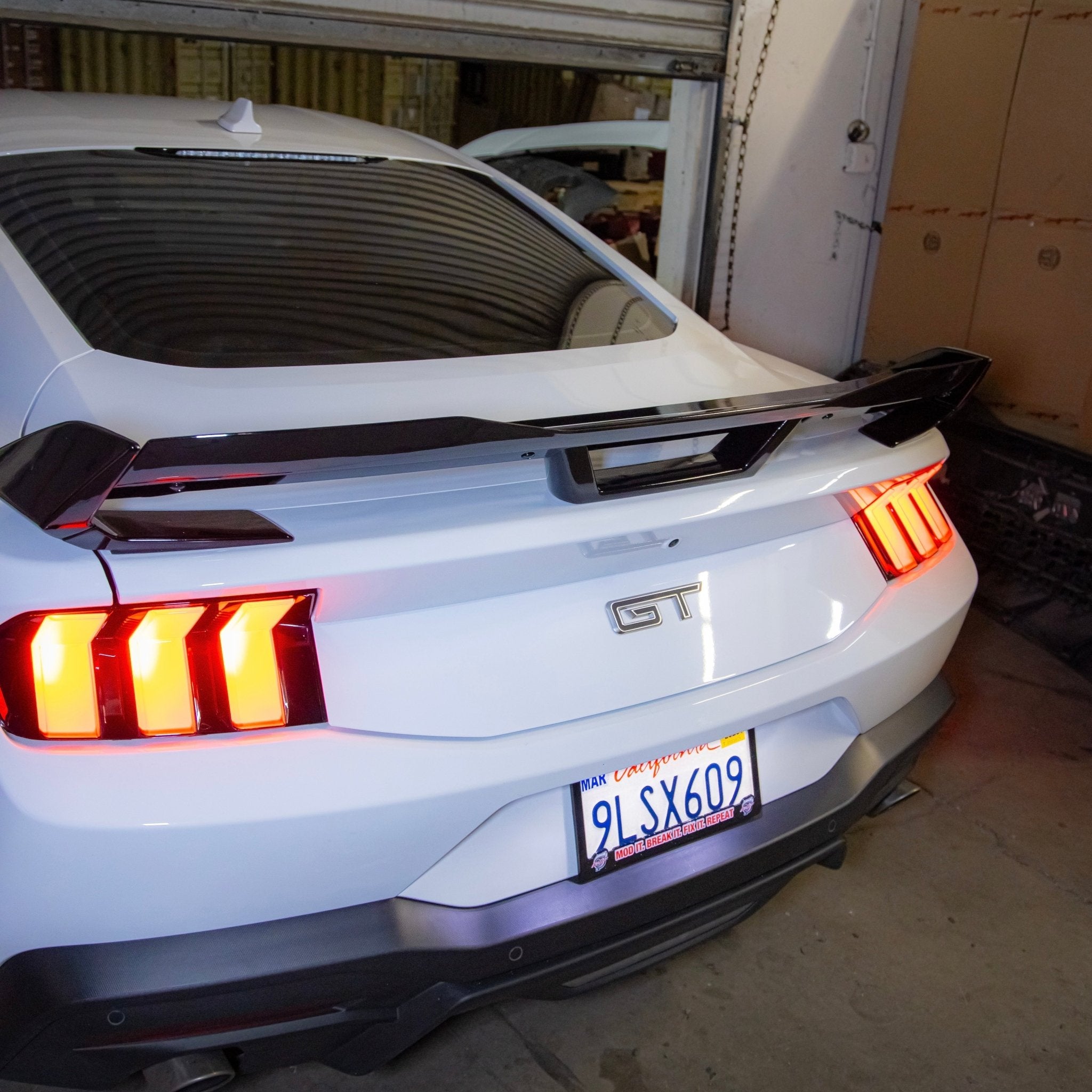 2024+ Ford Mustang Dark Horse Rear Spoiler Gloss Black ABS - Rapid Vehicles