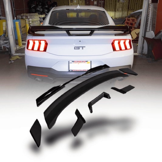 2024+ Ford Mustang Dark Horse Rear Spoiler Gloss Black ABS - Rapid Vehicles