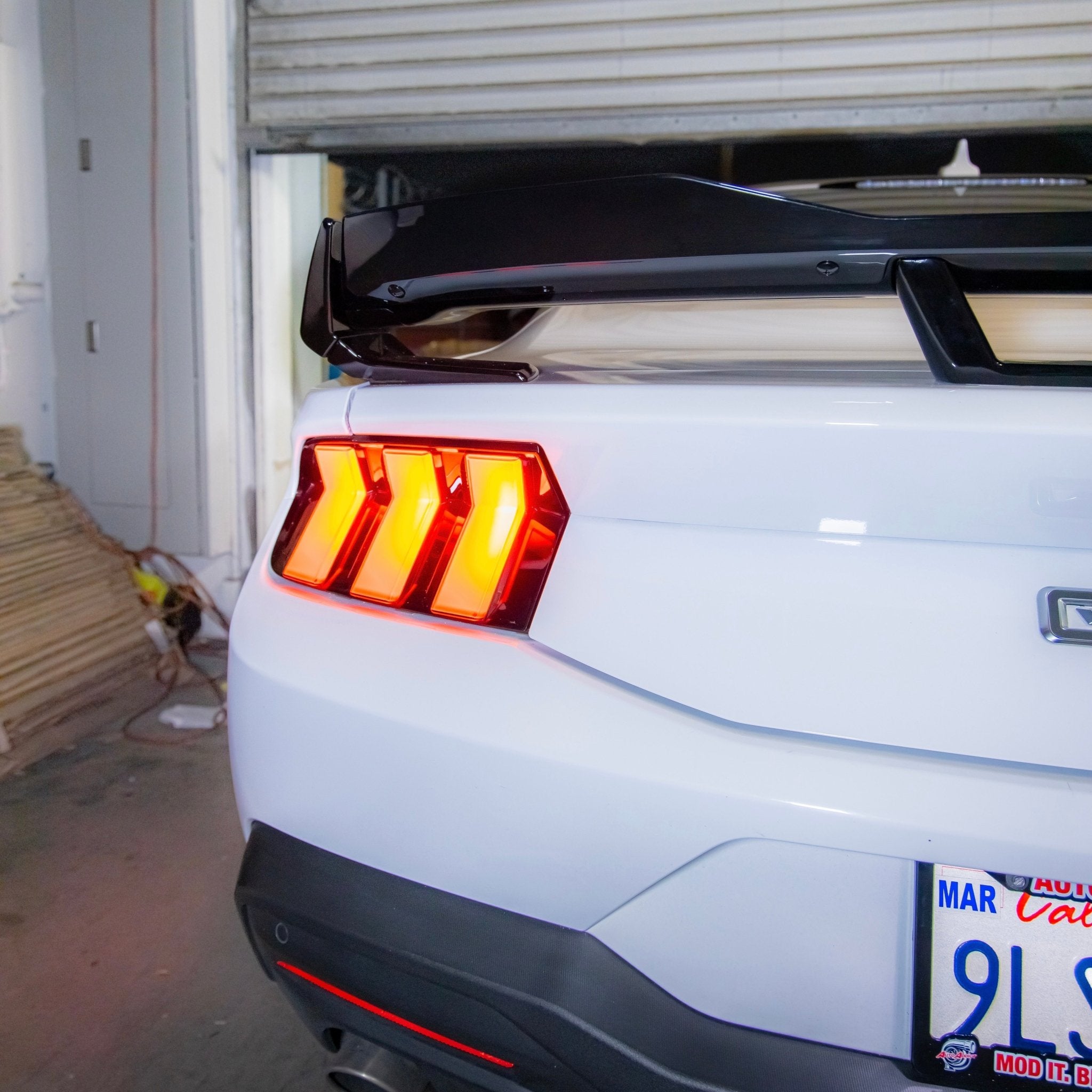 2024+ Ford Mustang Dark Horse Rear Spoiler Gloss Black ABS - Rapid Vehicles