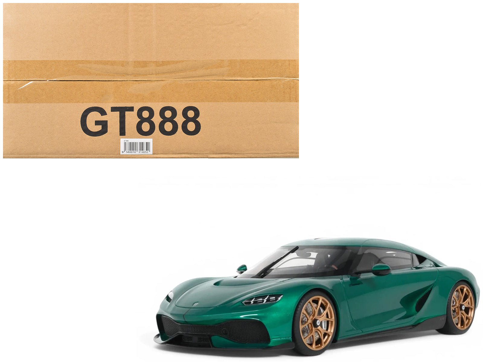 2024 Koenigsegg Gemera Racing Green Metallic 1/18 Model Car by GT Spirit free shipping USA - Rapid Vehicles