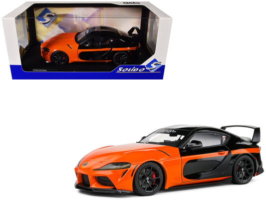 2024 Toyota GR Supra "StreetFighter" Orange and Black 1/18 Diecast Model Car by Solido free shipping USA - Rapid Vehicles