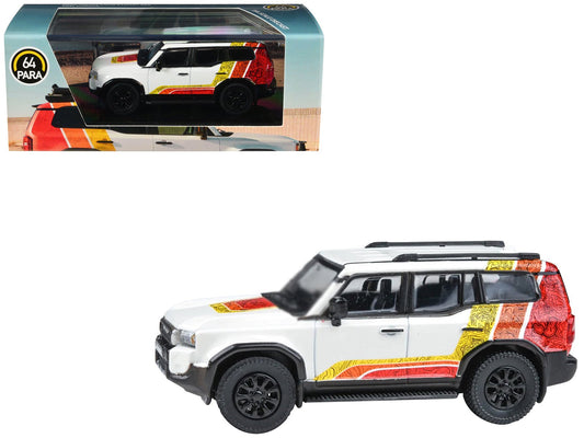 2024 Toyota Land Cruiser 250 Prado White with "TRD" Stripes 1/64 Diecast Model Car by Paragon Models free shipping USA - Rapid Vehicles