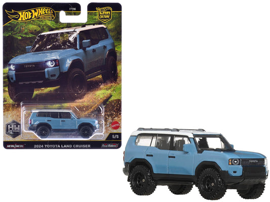 2024 Toyota Land Cruiser Blue with White Top "HW Off Road" Series Diecast Model Car by Hot Wheels free shipping USA - Rapid Vehicles