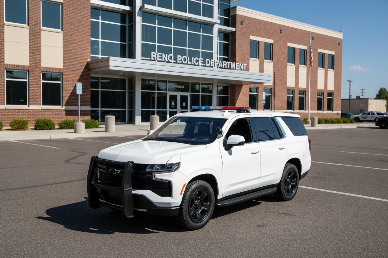2025 Chevrolet Tahoe PPV White "Custom Builder's Kit - Law Enforcement and Public Service" Series 1/24 Diecast Model Car by Motormax free shipping USA - Rapid Vehicles