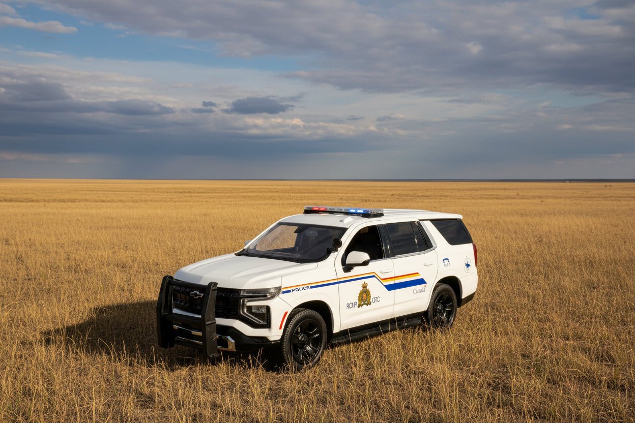 2025 Chevrolet Tahoe PPV with Light Bar "RCMP Royal Canadian Mounted Police" White "Law Enforcement and Public Service" Series 1/24 Diecast Model Car by Motormax free shipping USA - Rapid Vehicles