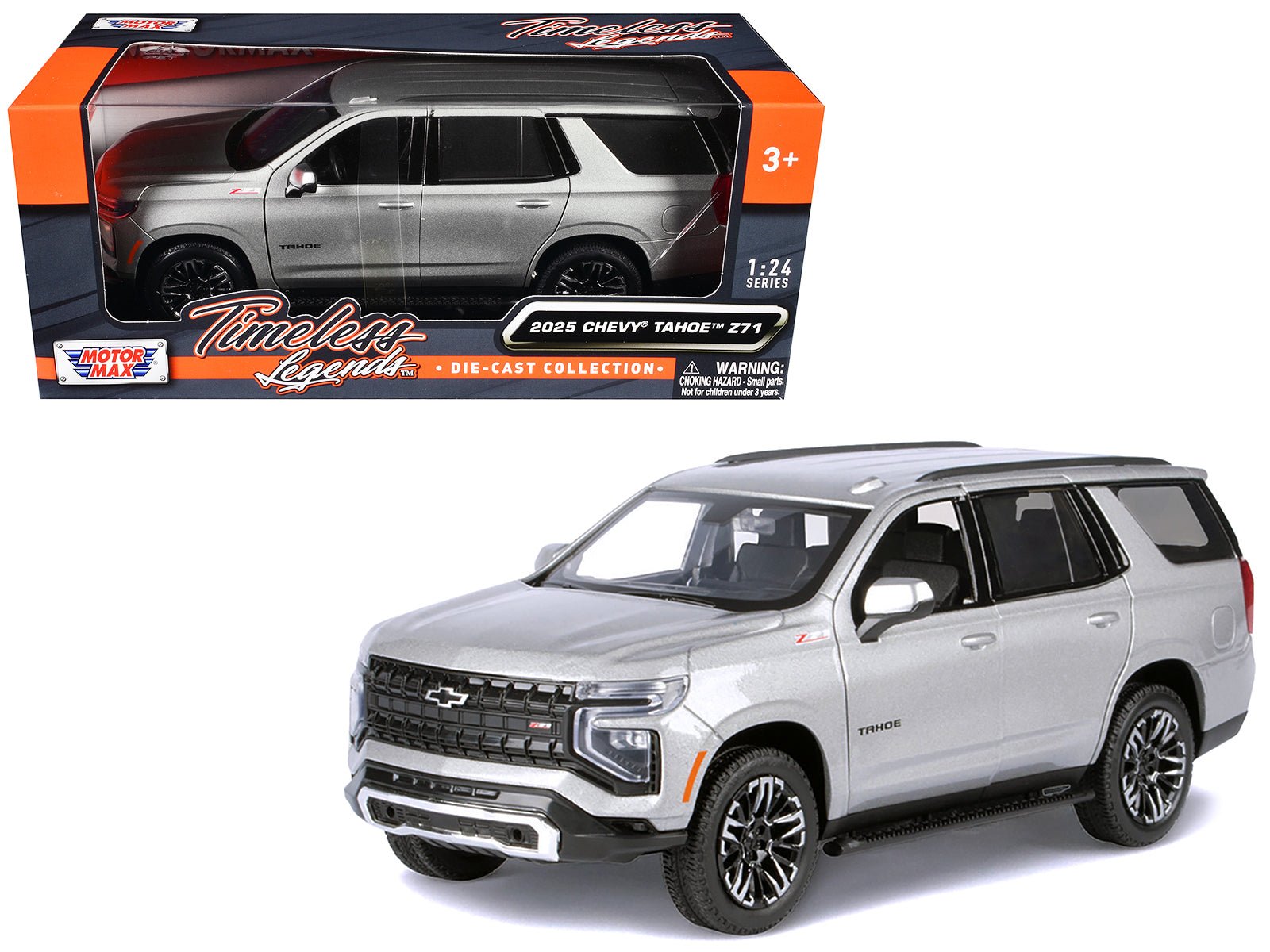 2025 Chevrolet Tahoe Z71 Gray Metallic "Timeless Legends" Series 1/24 Diecast Model Car by Motormax free shipping USA - Rapid Vehicles