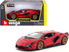 Lamborghini Sian FKP 37 Candy Red with Copper Wheels 1/24 Diecast Model Car by Bburago - Premium  from Rapidvehicles - Just $38.99! Shop now at Rapidvehicles