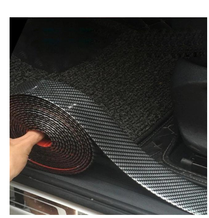 Color: Carbon black, Size: 5 cm - Automobile Threshold Bar Anti-stick General Door Side Bumper Stickers Universal Modified Pedal Trim Strips Carbon Fiber Pattern - Premium Car Stickers from Rapidvehicles - Just $15.99! Shop now at Rapidvehicles