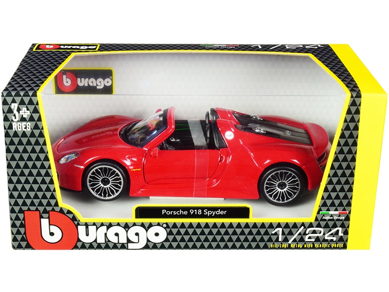 Porsche 918 Spyder Convertible Red 1/24 Diecast Model Car by - Premium Porsche Models from Bburago - Just $58.49! Shop now at Rapidvehicles