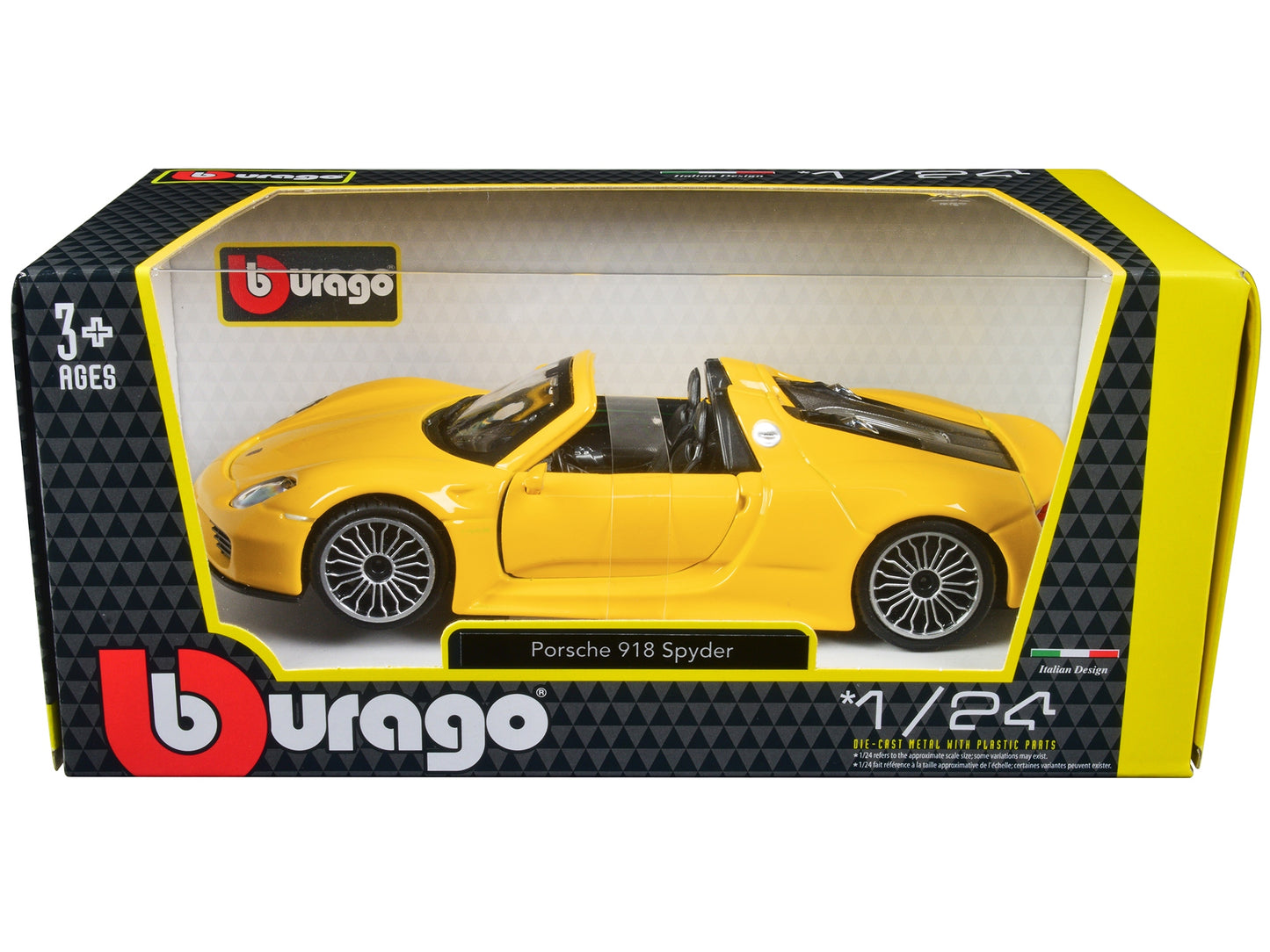 Porsche 918 Spyder Yellow 1/24 Diecast Model Car by Bburago - Premium Porsche Models from Bburago - Just $53.99! Shop now at Rapidvehicles