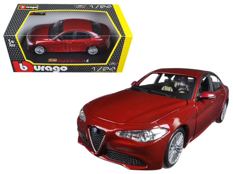 2016 Alfa Romeo Giulia Burgundy 1/24 Diecast Model Car by Bburago free shipping USA