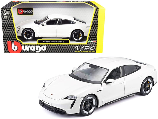 Porsche Taycan Turbo S White 1/24 Diecast Model Car by Bburago - Premium Porsche Models from Bburago - Just $56.99! Shop now at Rapidvehicles