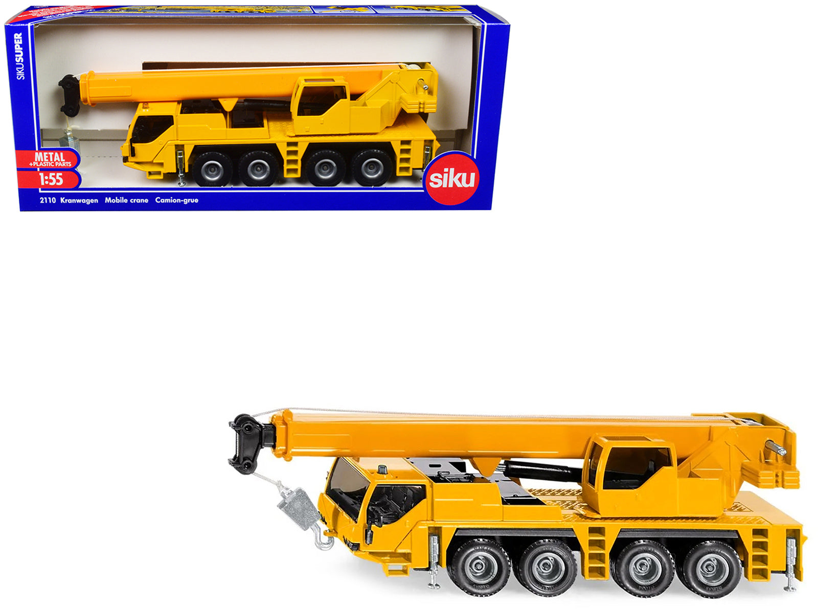 Mobile Crane Yellow 1/55 Diecast Model by Siku free shipping USA