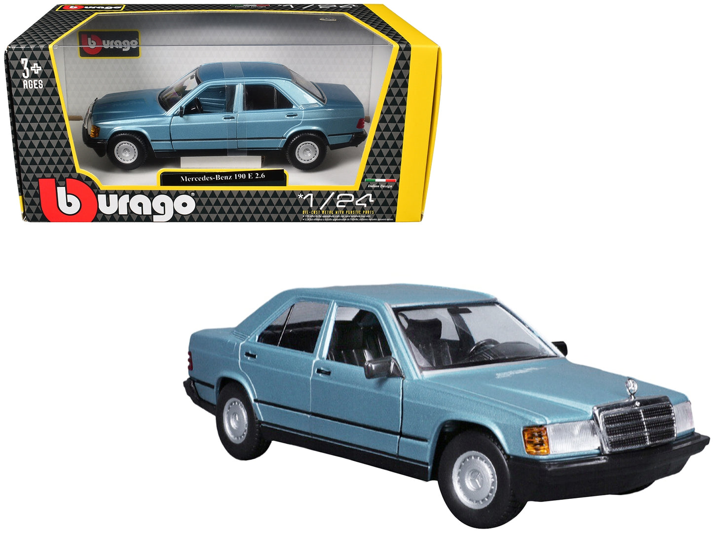 Mercedes-Benz 190 E 2.6 Blue Metallic 1/24 Diecast Model Car by - Premium Mercedes Models from Bburago - Just $59.39! Shop now at Rapidvehicles