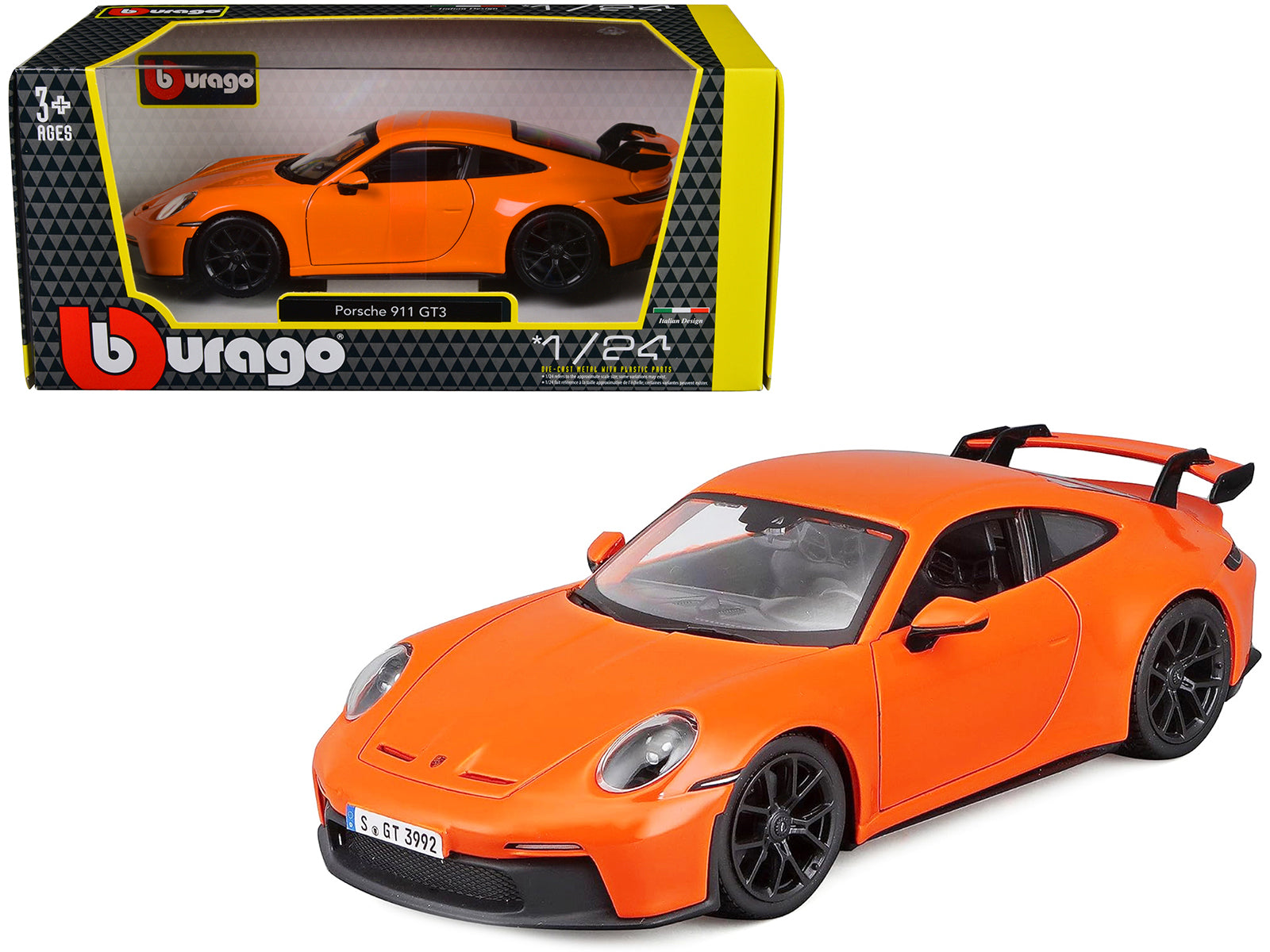 Porsche 911 GT3 Orange 1/24 Diecast Model Car by Bburago free shipping USA