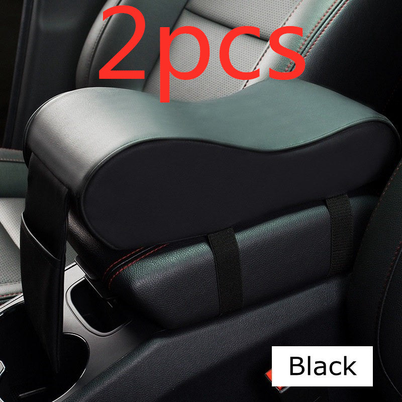 Color: Black 2pcs - New Leather Car Armrest Pad Universal Auto - Premium Interior Parts from Rapidvehicles - Just $48.59! Shop now at Rapidvehicles