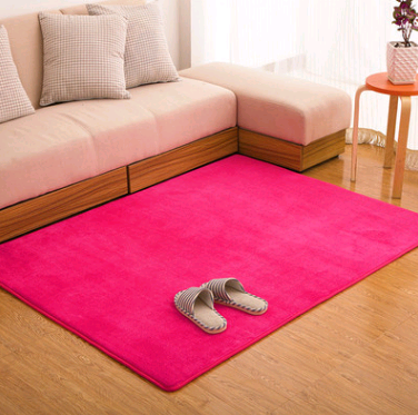 Color: Rose red, Size: 40x60cm - Memory cotton coral velvet carpet Living room bedroom door mats Bathroom kitchen non-slip absorbent carpets - Premium Floor Mats from Rapidvehicles - Just $13.14! Shop now at Rapidvehicles