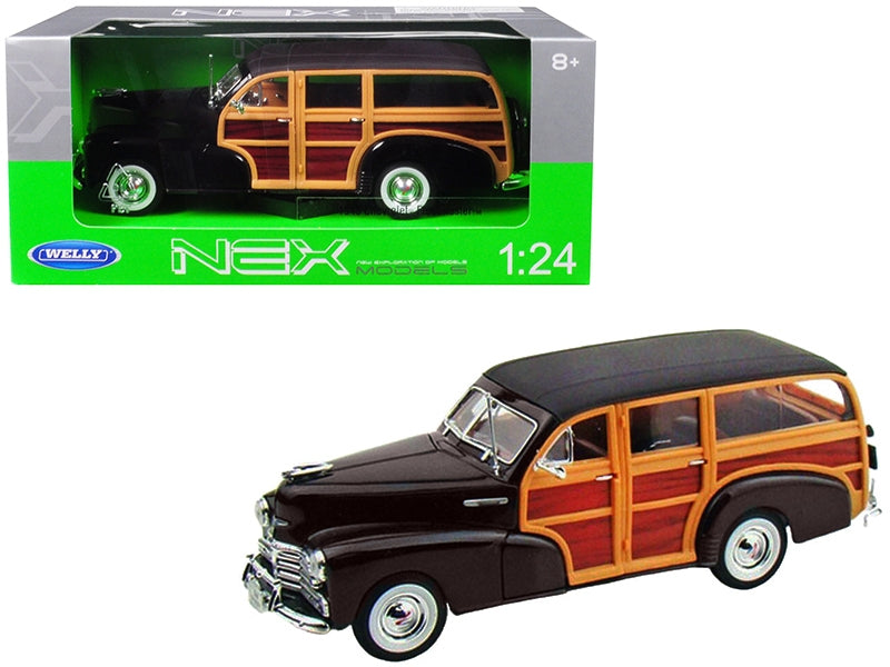 1948 Chevrolet Woody Fleetmaster Dark Brown 1/24 Diecast Model - Premium Chevrolet Models from Welly - Just $56.69! Shop now at Rapidvehicles