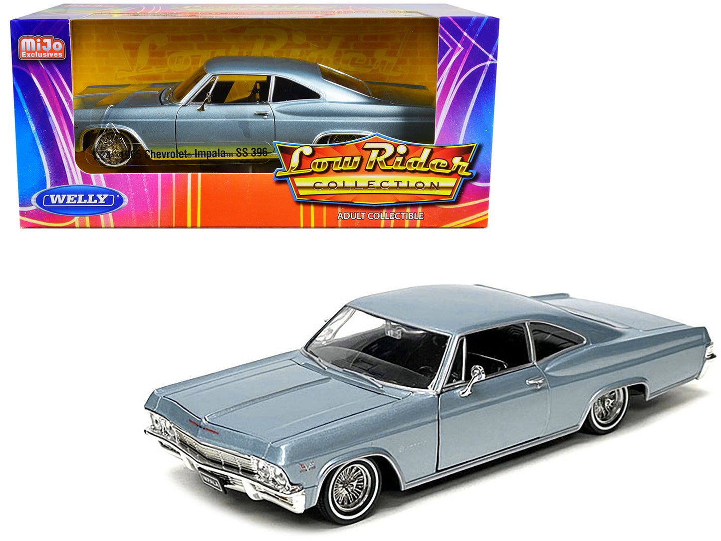 1965 Chevrolet Impala SS 396 Lowrider Light Blue Metallic "Low - Premium Chevrolet Models from Welly - Just $61.19! Shop now at Rapidvehicles