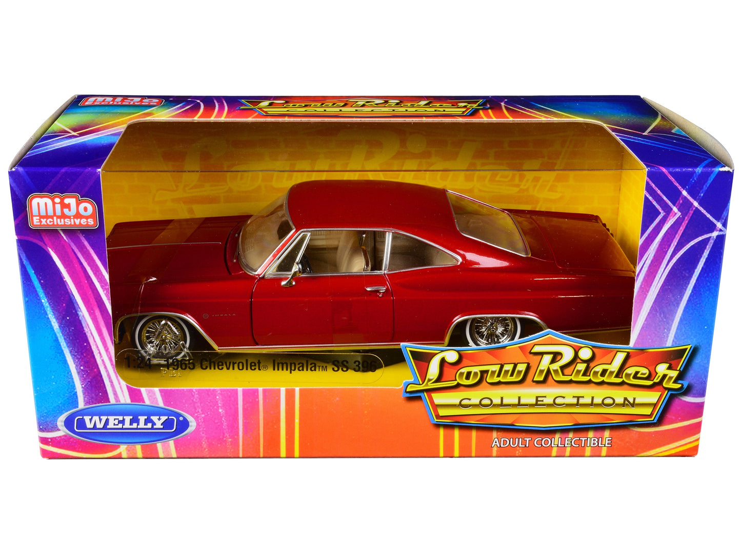 1965 Chevrolet Impala SS 396 Lowrider Red Metallic "Low Rider - Premium Chevrolet Models from Welly - Just $61.19! Shop now at Rapidvehicles