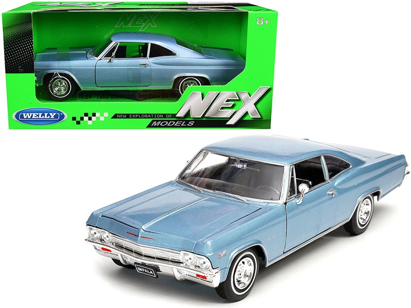 1965 Chevrolet Impala SS 396 Light Blue 1/24 Diecast Model Car by - Premium Chevrolet Models from Welly - Just $59.39! Shop now at Rapidvehicles