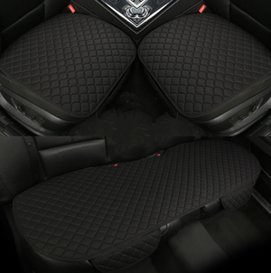 Color: Black, style: Cushion set of 3 - Flax Car Seat Cover - Premium Interior Parts from Rapidvehicles - Just $58.99! Shop now at Rapidvehicles