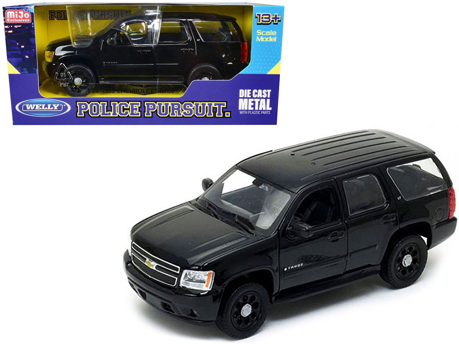 2008 Chevrolet Tahoe Unmarked Police Car Black 1/24 Diecast Model - Premium Police Models from Welly - Just $53.99! Shop now at Rapidvehicles