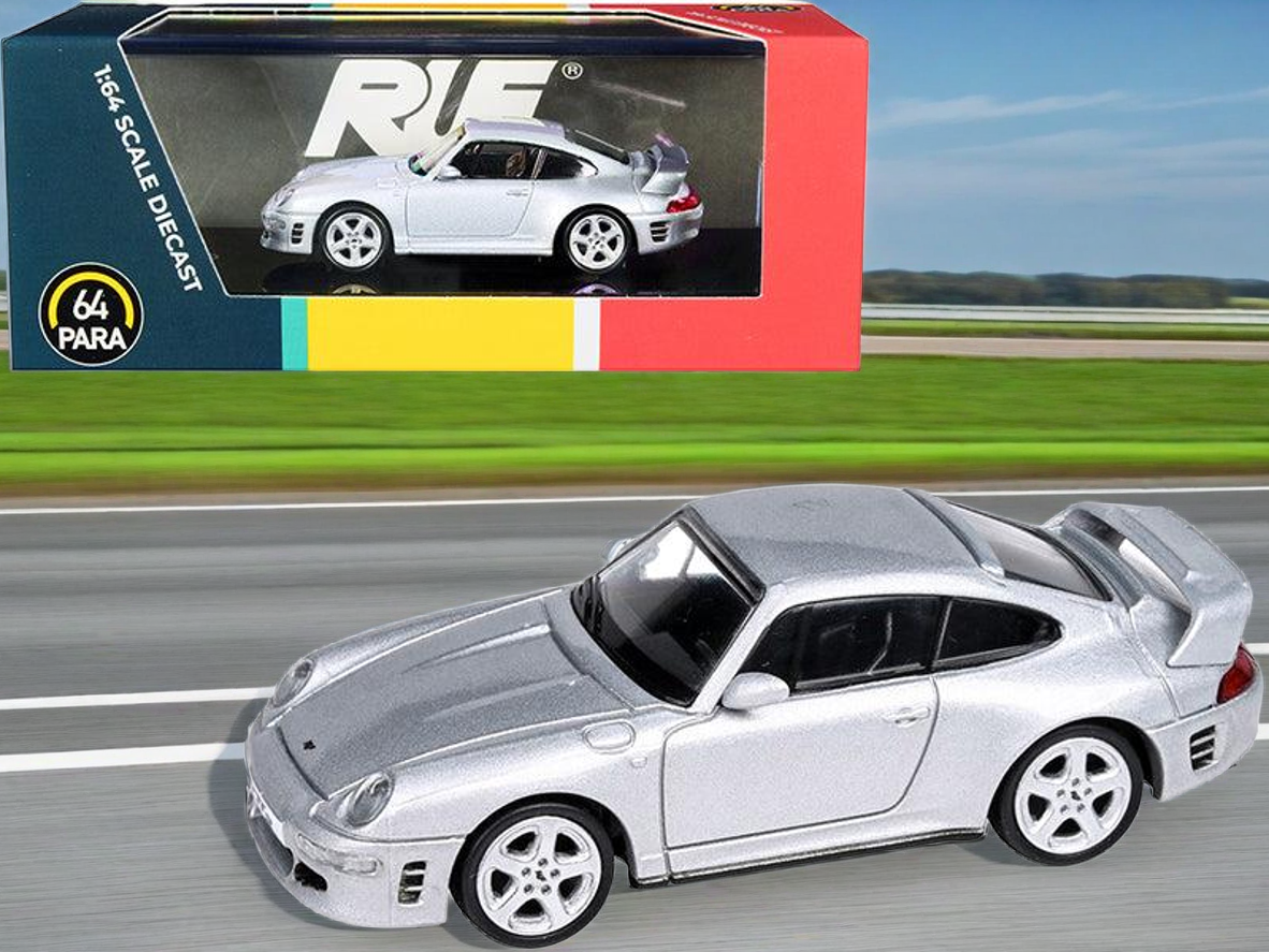 RUF CTR2 Silver Metallic 1/64 Diecast Model Car by Paragon