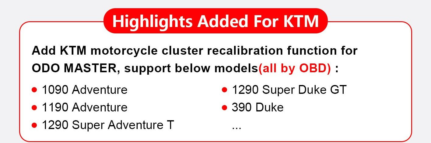 OBDSTAR Odo Master Full Version for Cluster Calibration Oil/ Service Reset and OBDII Support for Honda for Ducati KTM