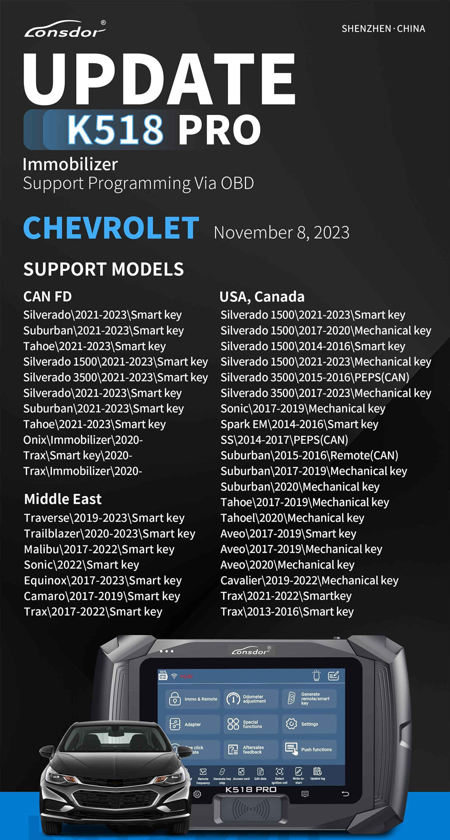 Lonsdor K518 Pro Full Configuration Global Version All In One Key Programmer with 2 Years Free Update Time