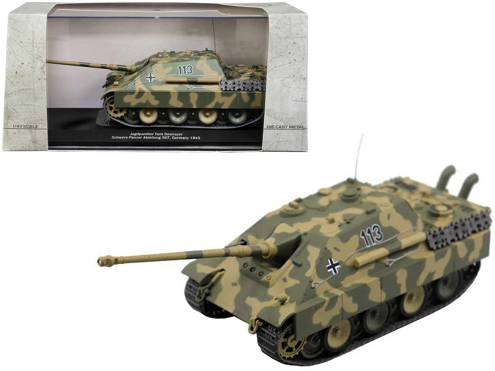 German Sd. Jagdpanther Tank Destroyer #113 &quot;Schwere Panzer Abteilung 507 Germany 1945&quot; 1/43 Diecast Model by AFVs of WWII