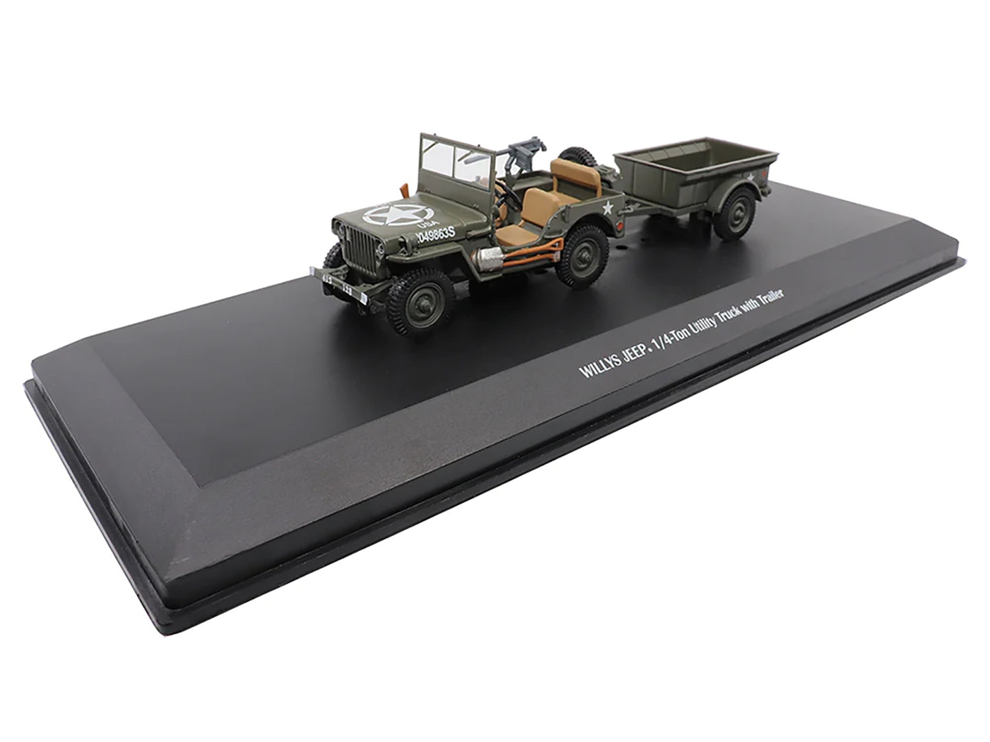 Willys Jeep 1/4-Ton Utility Truck Olive Drab with Trailer "United States Army" 1/43 Diecast Model by Militaria Die Cast - Premium Military Models from Militaria Die Cast - Just $67.99! Shop now at Rapidvehicles