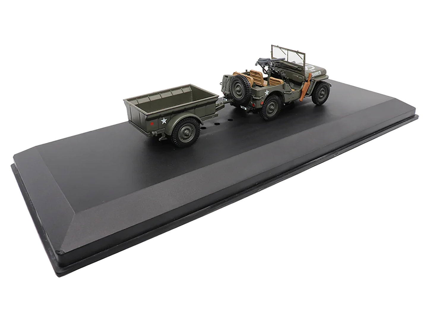 Willys Jeep 1/4-Ton Utility Truck Olive Drab with Trailer "United States Army" 1/43 Diecast Model by Militaria Die Cast - Premium Military Models from Militaria Die Cast - Just $67.99! Shop now at Rapidvehicles