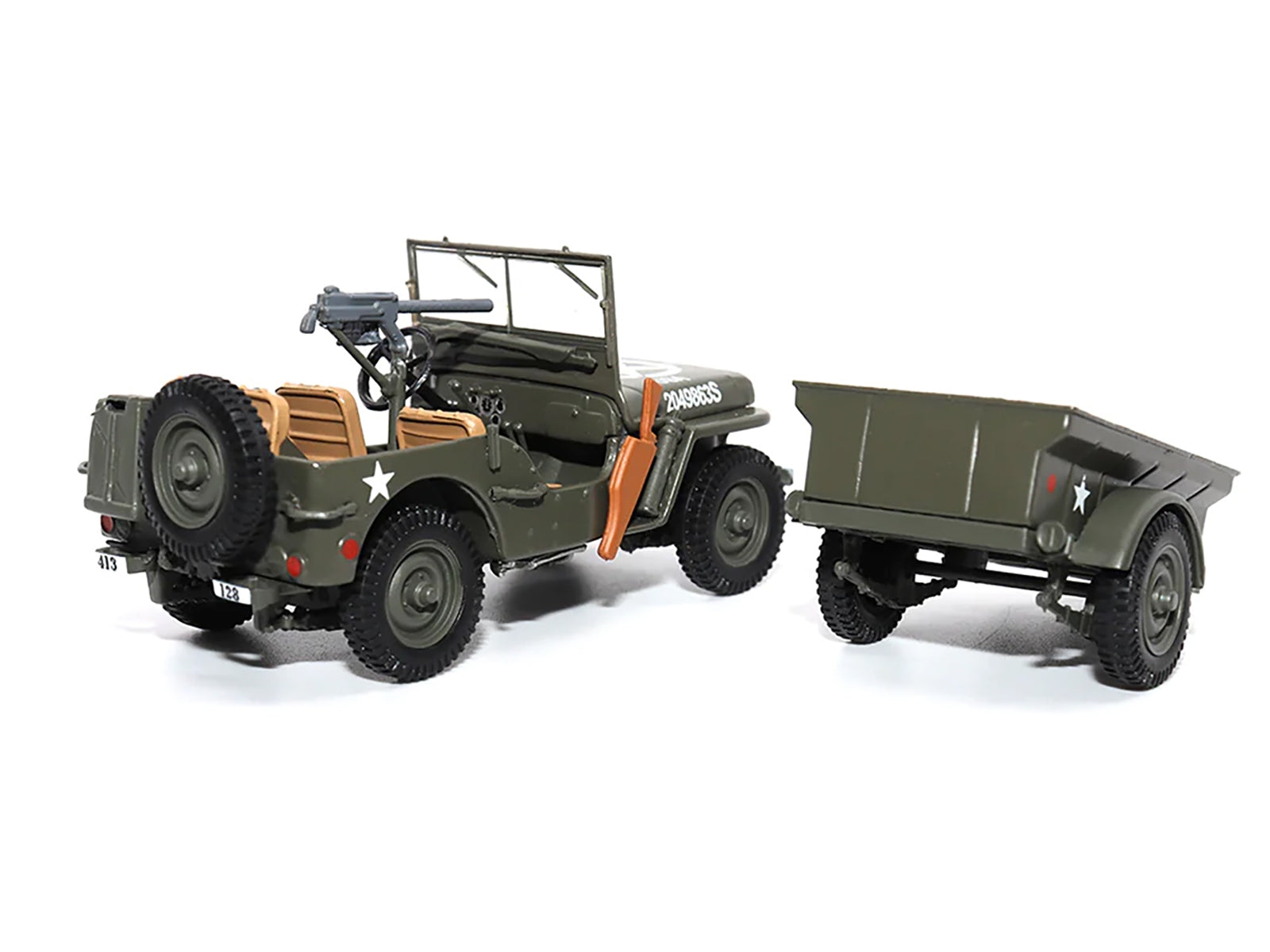 Willys Jeep 1/4-Ton Utility Truck Olive Drab with Trailer "United States Army" 1/43 Diecast Model by Militaria Die Cast - Premium Military Models from Militaria Die Cast - Just $67.99! Shop now at Rapidvehicles