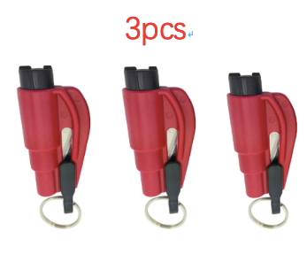 Color: Red 3pcs - 3 in 1 Emergency Mini Hammer Safety Auto Car - Premium Other Maintenance Products from Rapidvehicles - Just $14.99! Shop now at Rapidvehicles