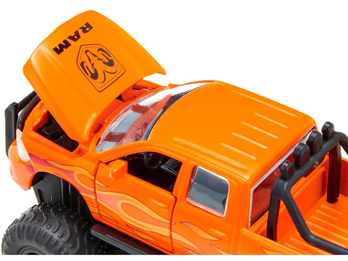 Ram 1500 Pickup Truck Lifted with Balloon Tires Orange with - Premium RAM Models from SIKU - Just $51.99! Shop now at Rapidvehicles